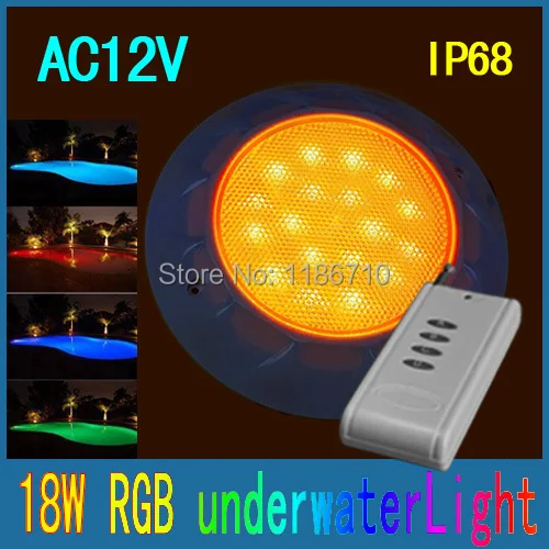 Venta directa de fábrica superficie LED Piscina 18 W piscina led lámpara subacuática de la piscina RGB con Control remoto envío libre Venta directa de fábrica superficie LED Piscina 18 W piscina led lámpara subacuática de la piscina RGB con Control remoto envío libre