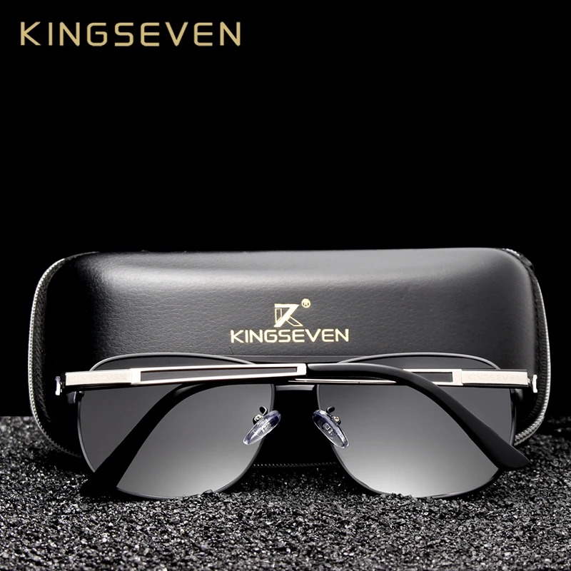 Мужские солнцезащ. Очки с УФ защитой KINGSEVEN черно красные солнцезащитные очки