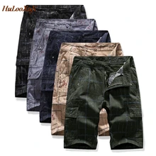 HuLooXuJi мужские шорты Карго Летняя мода с принтом, повседневная, свободная многокарманная оснастка уличные шорты Размер США: 30-38