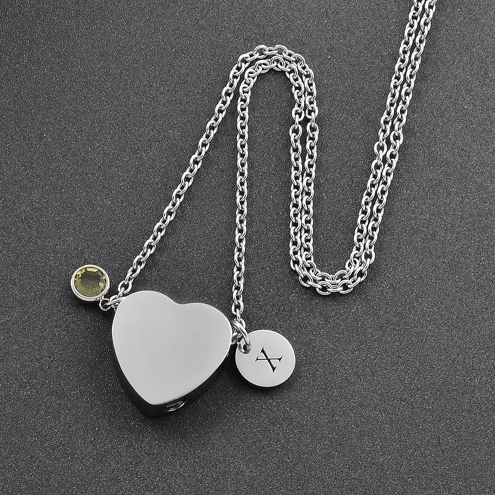 Heart Urn Stainless Steel Cremation Urn Pendant Keepsake Vintage Urn