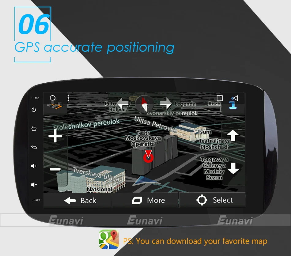 Cheap Eunavi Single 1 Din Android 7.1 Car radio stereo 2G RAM Autoradio GPS Navigation for Mercedes-Benz smart Quad core Stereo Video 11