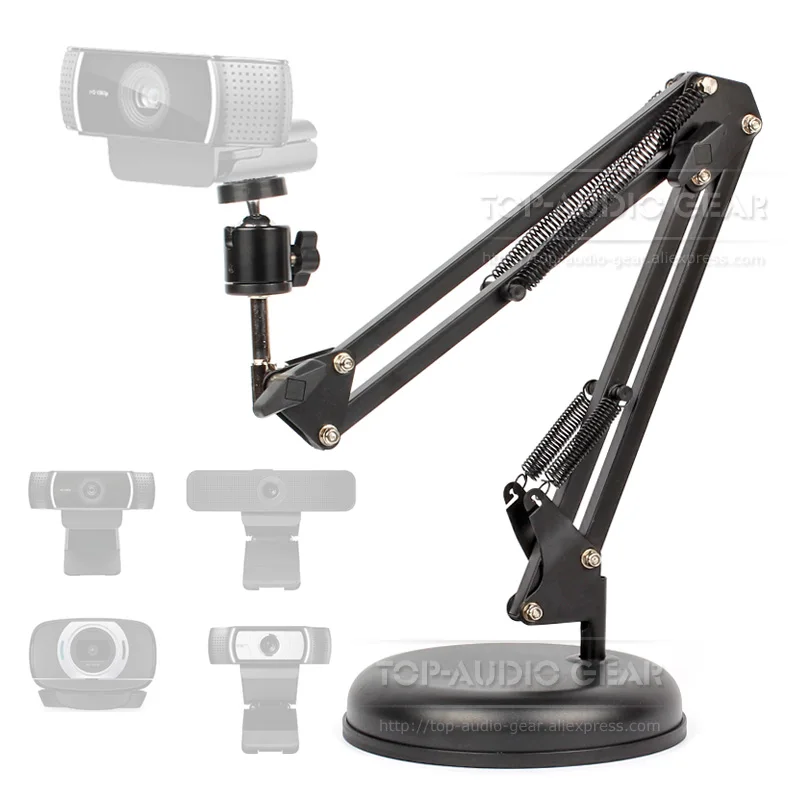 Tabletop Suspension Boom Scissor Arm Mic Mount For Logitech Webcam