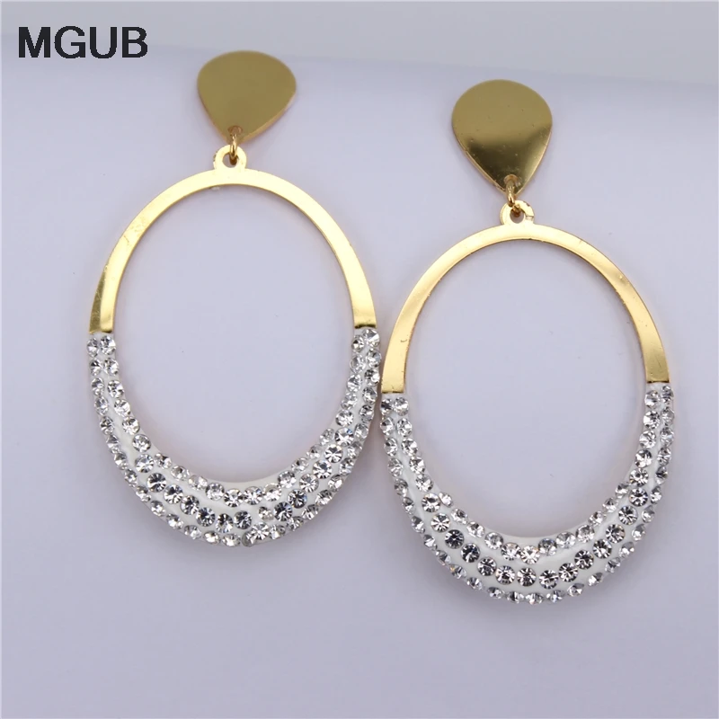

Fashion Statement Earrings 2019 Big White Crystal earrings For Women Dangle Earrings Drop Earing modern Jewelry HY13