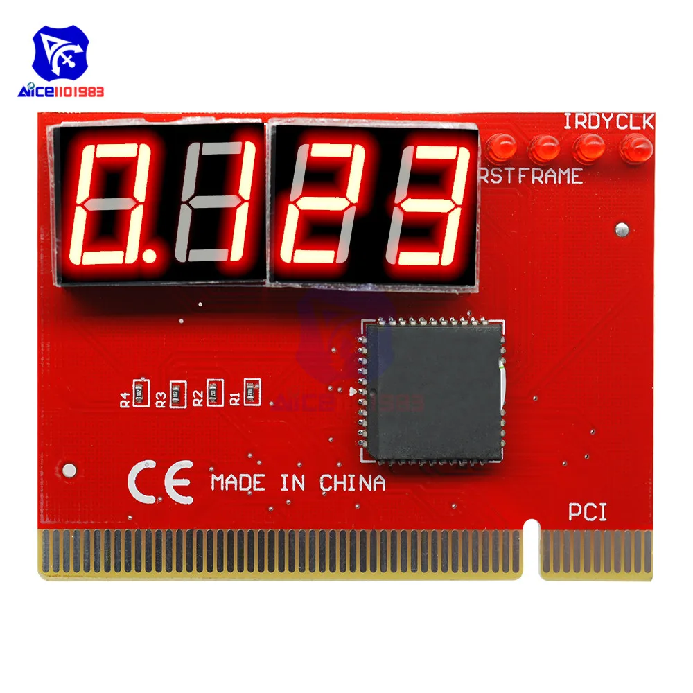 

4 Digital PCI Card PC Analyzer Diagnostic Motherboard POST Test Red LED Motherboard Tester