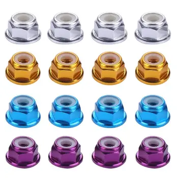 

Aluminum alloy RC Car Wheel Lock Nuts 4pcs/set RC Crawler Vehicle Sprocket nut 4mm with flange for Climbing Model Cars Parts Acc
