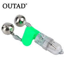OUTAD LED Flash Light Night Tip Electronic Finder Lamp Double Twin Bells Clip On Fishing Rod Tackle Fishing Wholesale Drop Ship