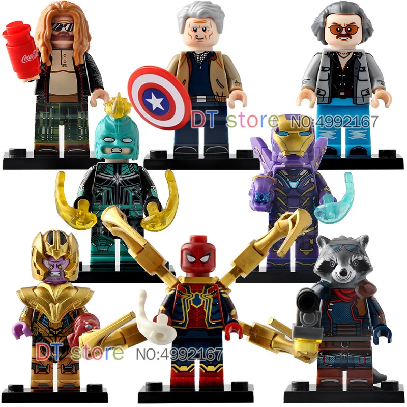 

8pcs Avengers 4 Endgame Marvel Super heroes figures Thor Thanos Iron man Captain America Bricks building Blocks Toys WM6061
