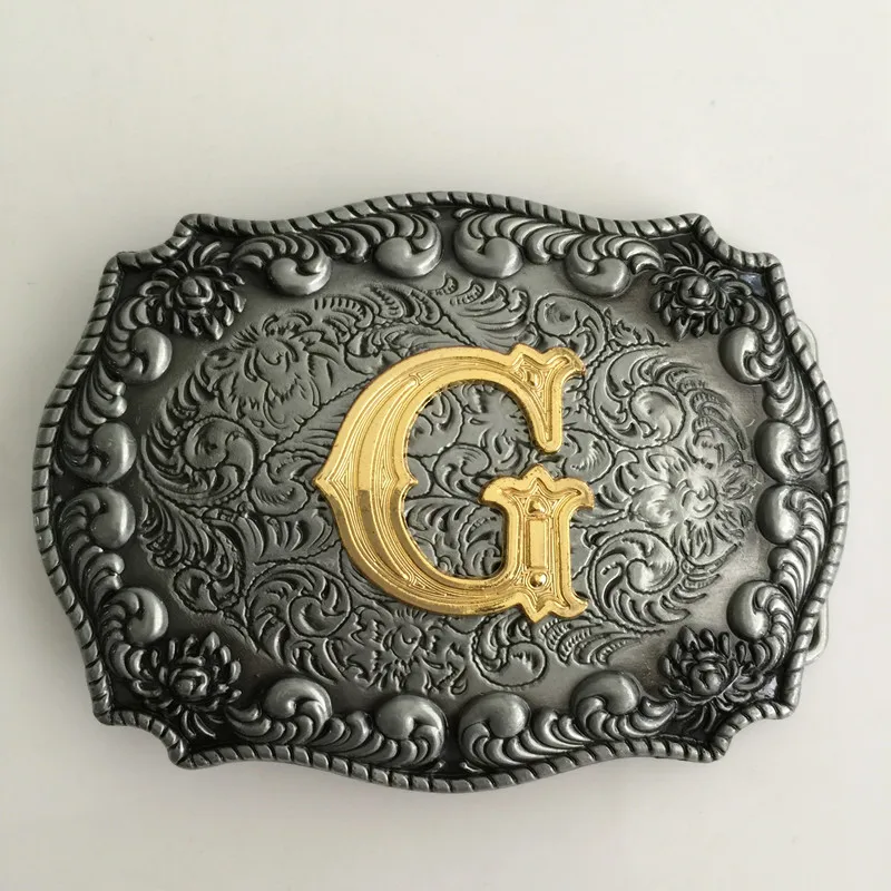 Retail New Fashion Golden Initial Letter belt buckles With G Pattern