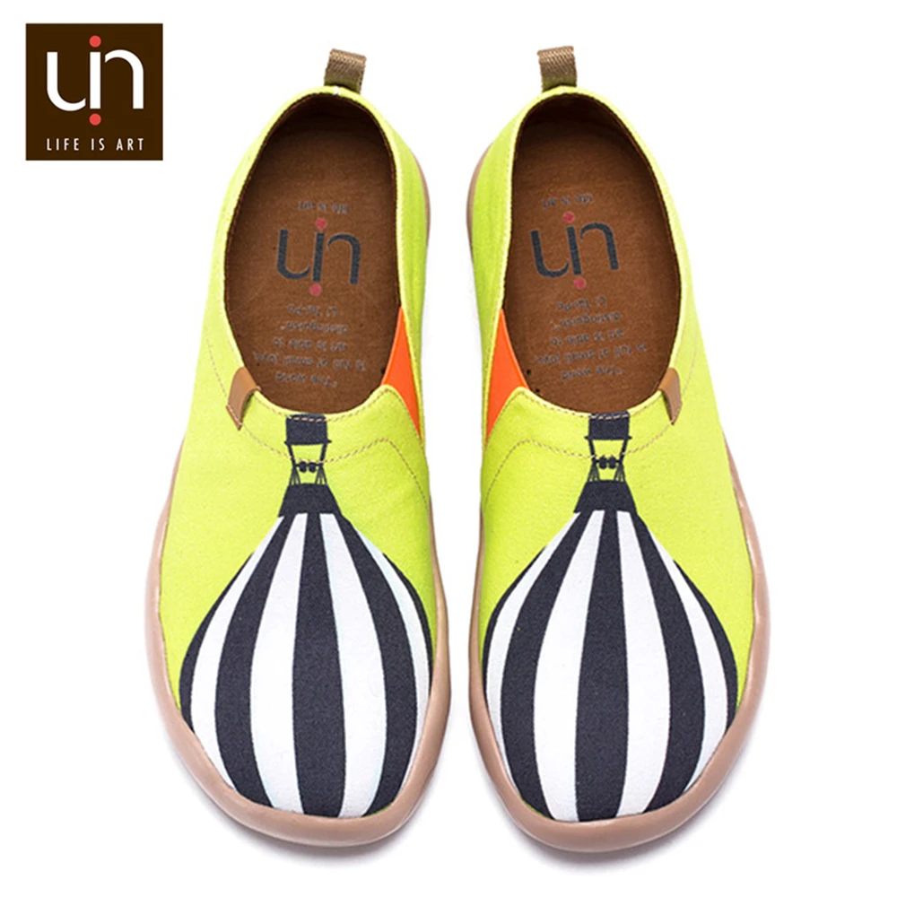 

UIN With Wind Design Soft Casual Flats for Woman Slip-on Canvas Loafers Breathable Outdoor Ladies Walking Shoes