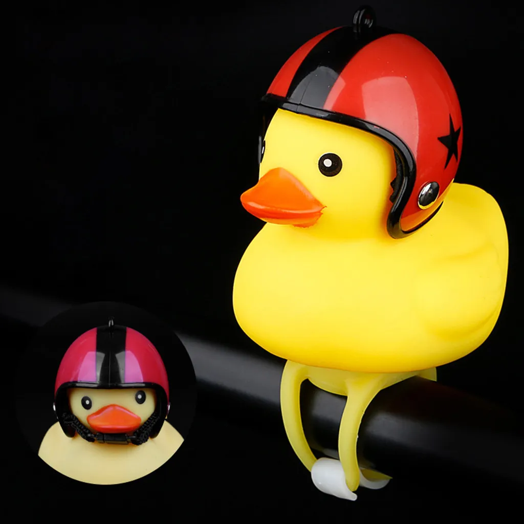 Excellent Funy Animal Bicycle Light Cartoon Little Yellow Duck Helmet Head Light Shining Duck Bicycle Bells Handlebar Accessories 2.46 18