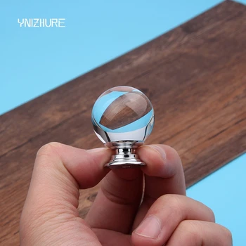 

10pcs 30mm Alloy And K9 Crystal Furniture Handle Round Transparent Glass Door Drawer Cabinet Wardrobe Pull Knobs