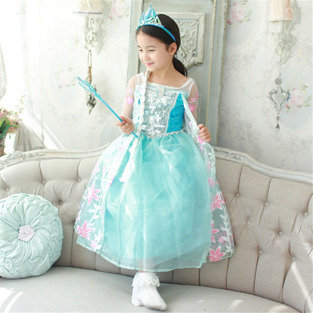 

Brands Girls Elsa Dress Summer Dress Girls Princess Dress Rapunzel Elsa Anna Costume Kids Dresses for Girls Hello Kitty Vestidos
