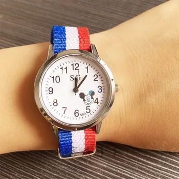 

Fashion SG boys girls children outdoor sports army men watch kids waterproof middle student colorful nylon watches child clock