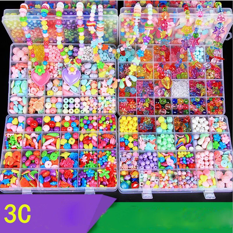 

Children creative DIY beads toy with whole accessory set/ Kids girls handmade art craft educational toys for gifts and presents