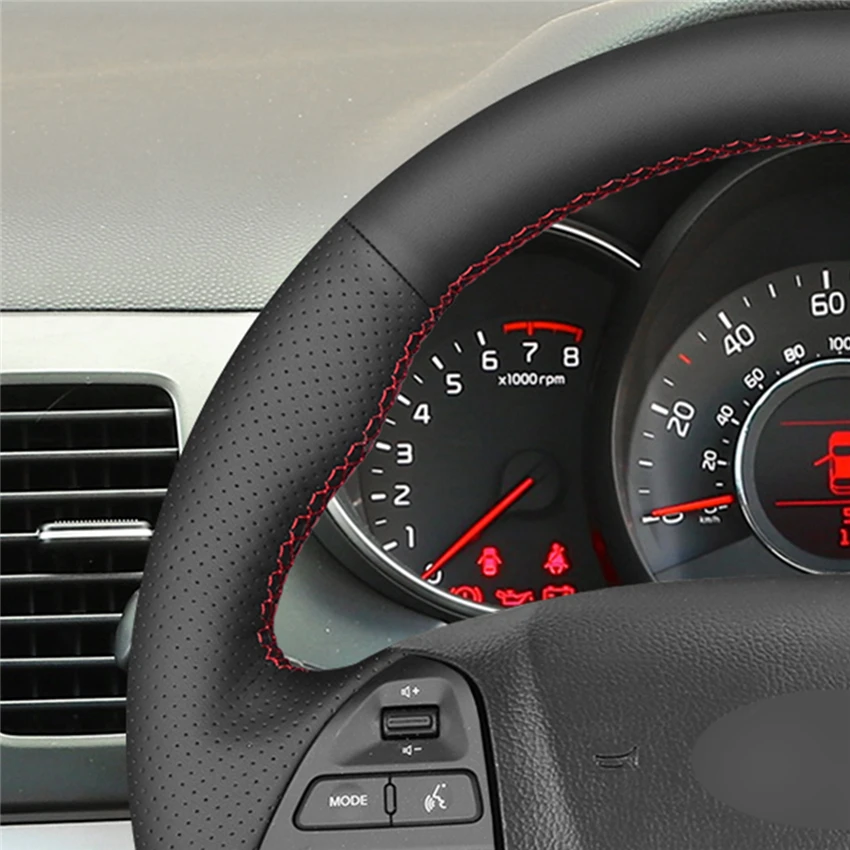 Оплетка рулевого колеса MEWANT из Натуральной Черной Кожи Для Kia Morning 2011 2016 Picanto 2012