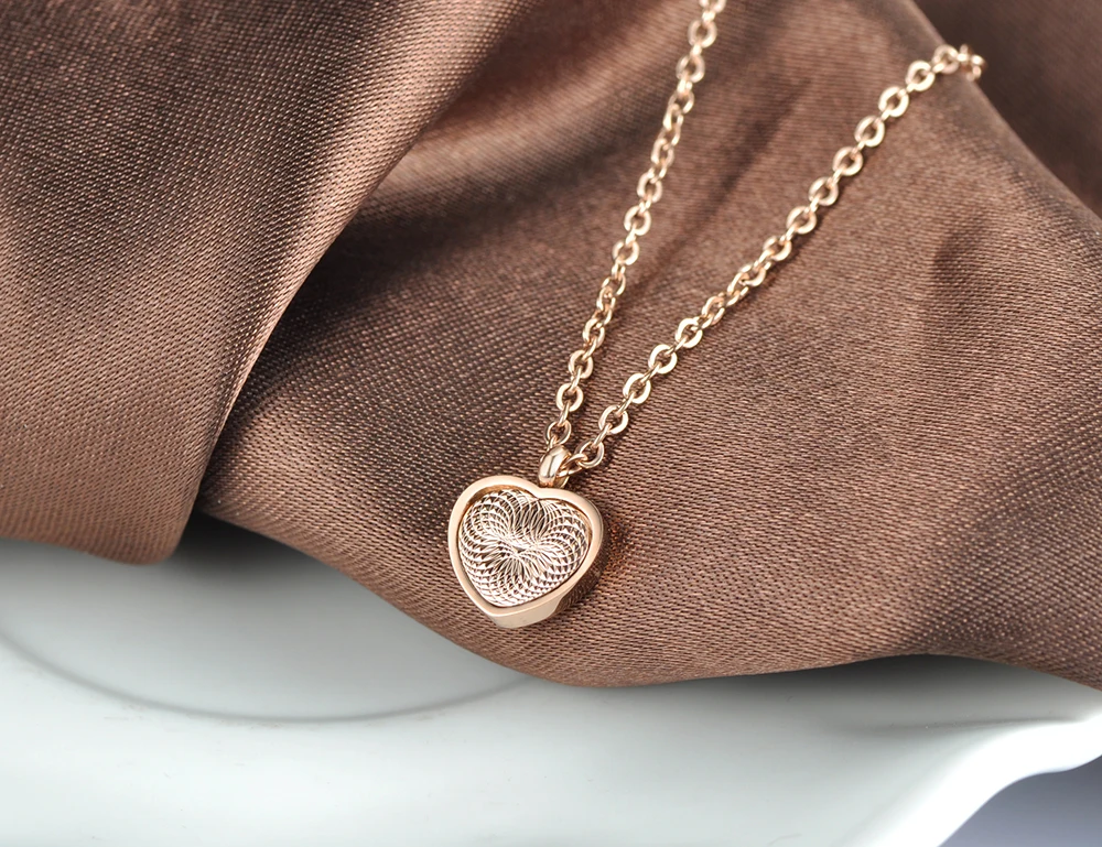 Lokaer нержавеющая сталь в форме сердца круговая текстура розовое золото цвет скульптура кулон ожерелье для женщин подарок N18068