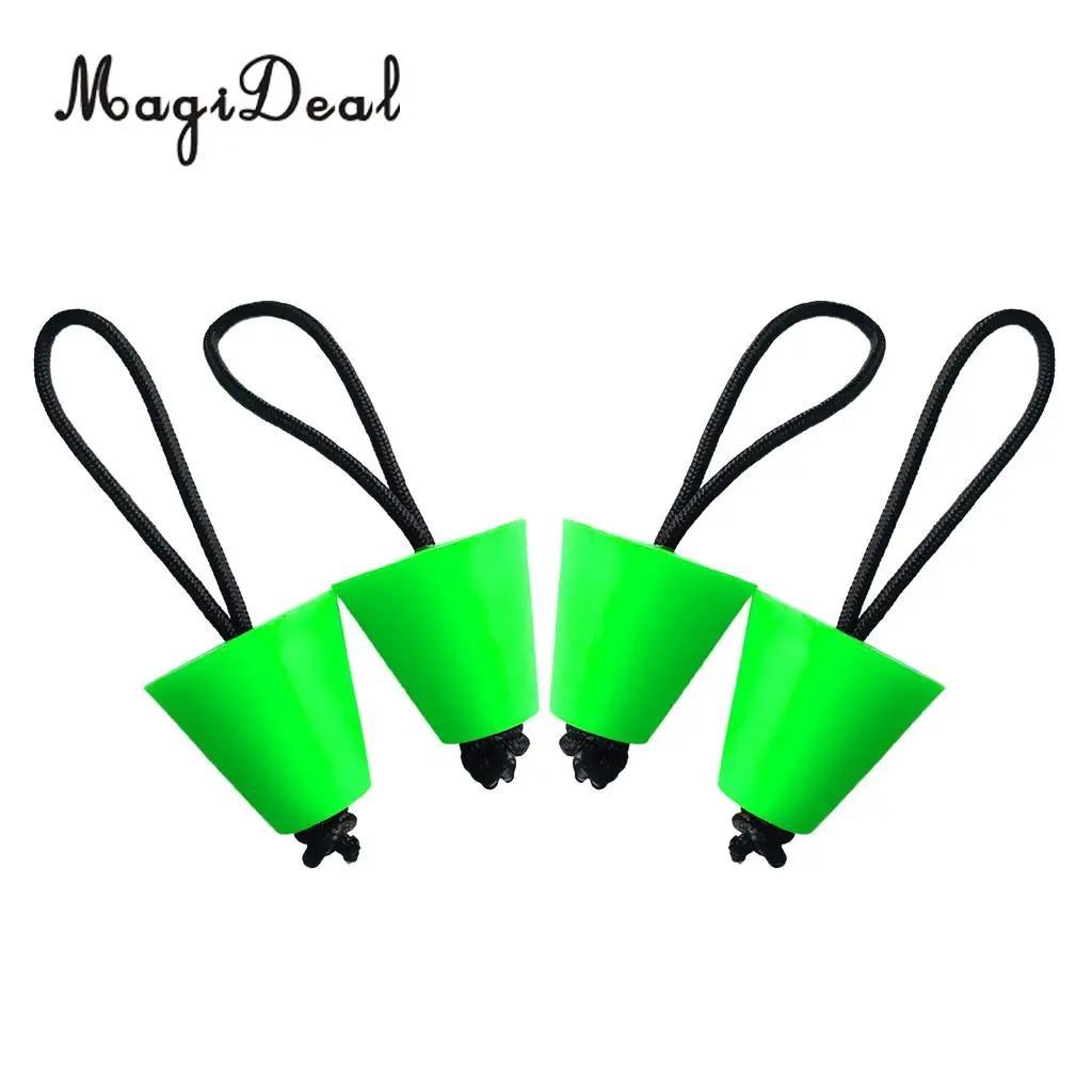 MagiDeal 4 Pieces Durable Green Rubber Kayak Canoe Scupper Plugs Drain Holes Stopper Kit - Universal Fit