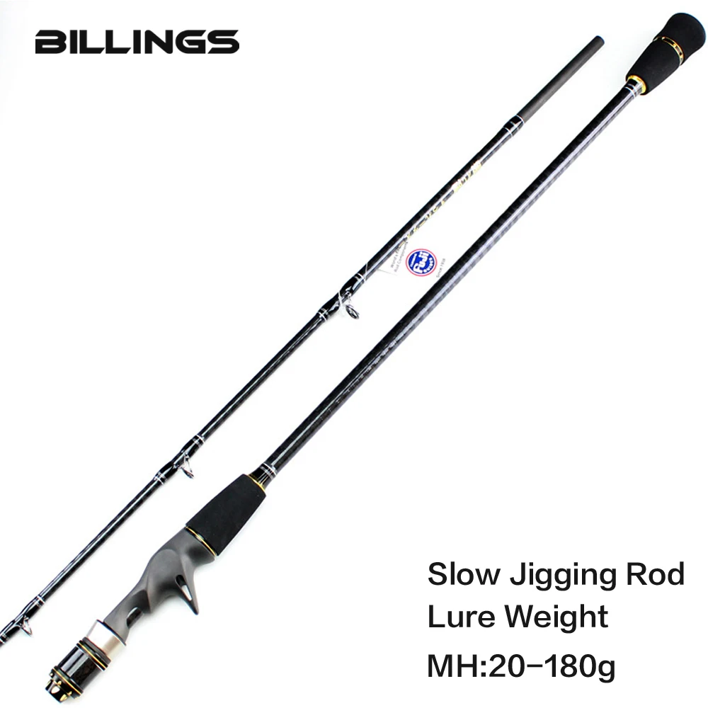 

BILLINGS 1.95m MH Slow Jigging Rod 1 Section L.W. 20-180g Drag Power 8Kg Ultra Light Saltwater jig Fishing rods Casting Rod