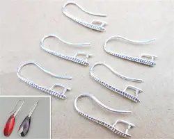 Горячие 20X DIY решений 925 пробы серебряные ювелирные изделия выводы серьга с крючком Pinch залог уха провода для Кристалл камни бусины