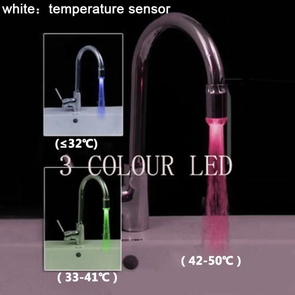 1 шт. Новое поступление светодиодный светильник датчик температуры без батареи водопроводный кран RGB Светящиеся аксессуары для душа