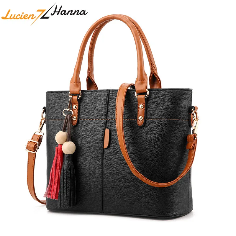 Топ-ручка Saffiano Сумки Для женщин кисточкой Crossbody сумка ПУ кожа роскошный Женская