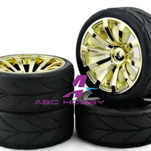 1/10 весы на дорожных шинах(4 шт) шины и вставки и обода серебро без клея гекса12 мм для FS ACME RETCAT HSP автомобильные шины tamiya