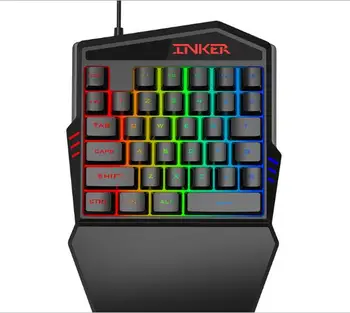 

One-handed keyboard color light eat chicken game mobile phone keypad mobile game waterproof small keyboard