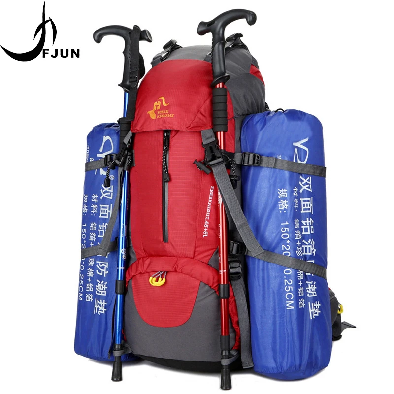 

2018 50L Nylon Waterproof Backpack Men Women Travel Hiking Trekking Camping Outdoor Sport Bags With Free Rain Cover FK27