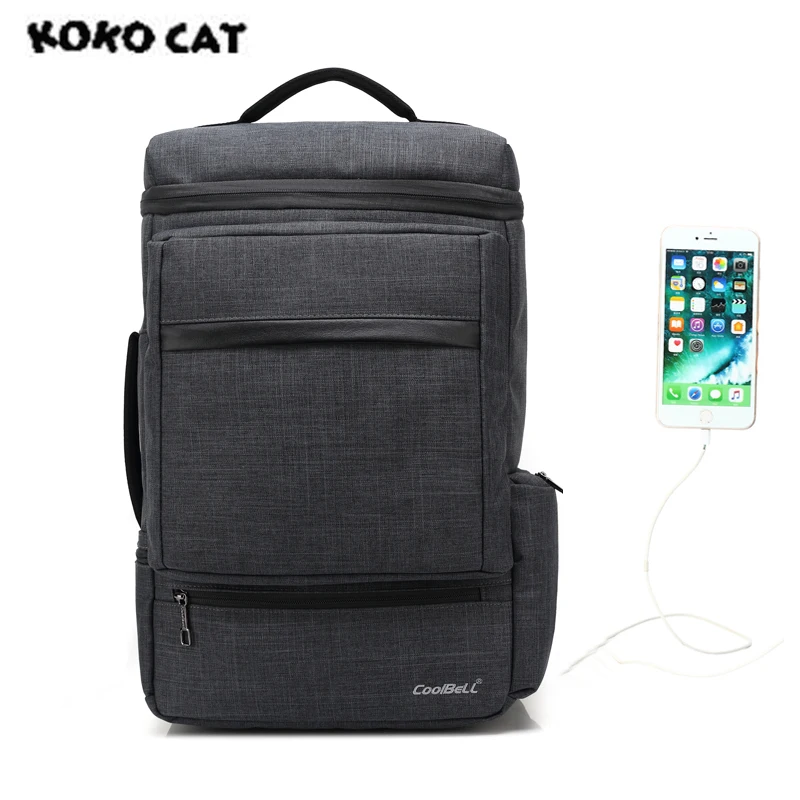 

2017 KOKOCAT New Fresh Men High Capacity Laptop Bag Men Stereo 15 Inch Backpack School Backpack for Women Power Interface 7002