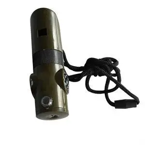 7 in 1 Outdoor Multifunctional Survival Kit Camping Survival Whistle With Compass Thermometer Flashlight Magnifier
