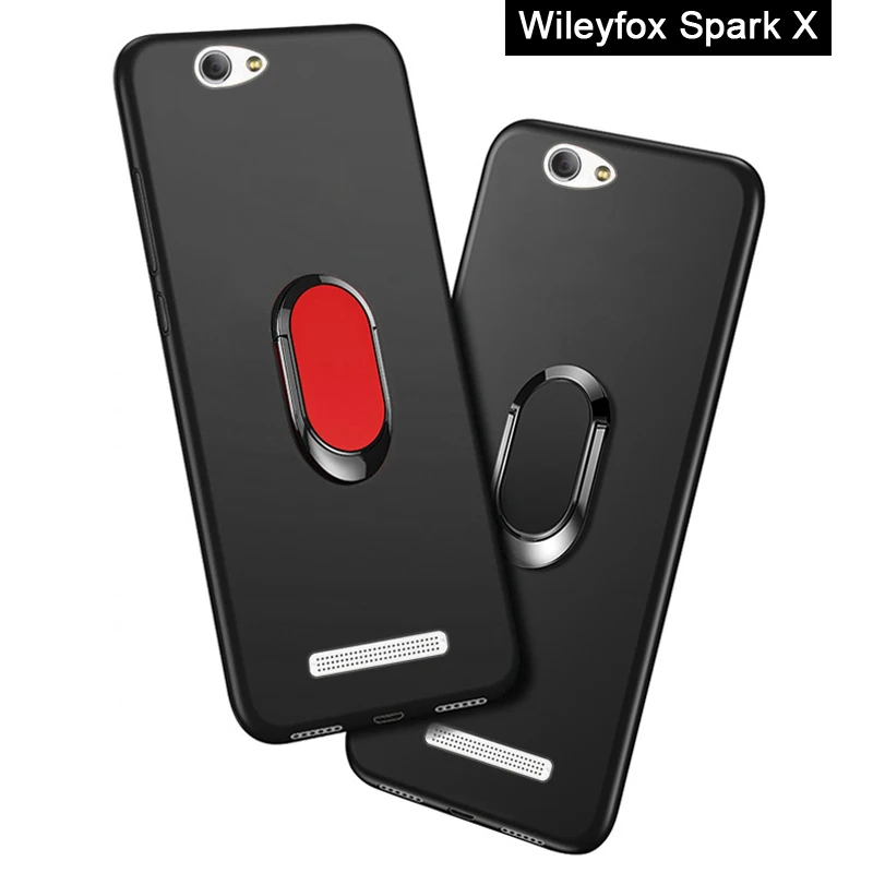 

Wileyfox Spark X Case 5.5 inch Soft Black Silicone Magnetic Car Holder Ring Coque for Wileyfox Spark X Phone Cover