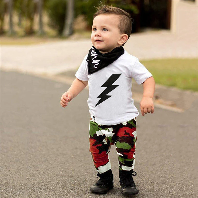Mode Peuter Kinderen Baby Boy Kleding Set T shirt Tops + Camouflage Broek  Outfits Kleding 2021 Baby Boy Kleding Winter 30|Kledingsets| - AliExpress
