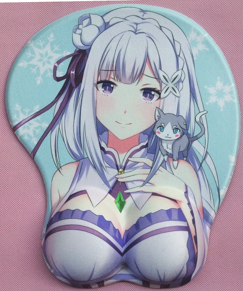 Re: жизнь в другом мире от zero Emilia аниме 3D Oppai коврик для мыши с подушечкой для запястья