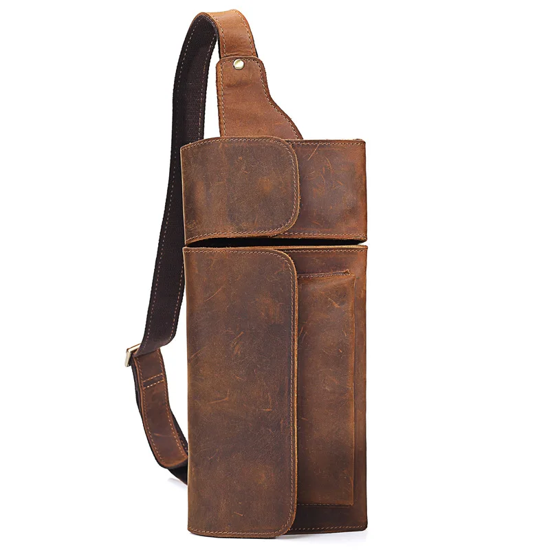

Factory Tailor-made Men Genuine Leather Chest Bag,High Quality Zipper Shoulder Bags,Business Messenger Bags BBLC001