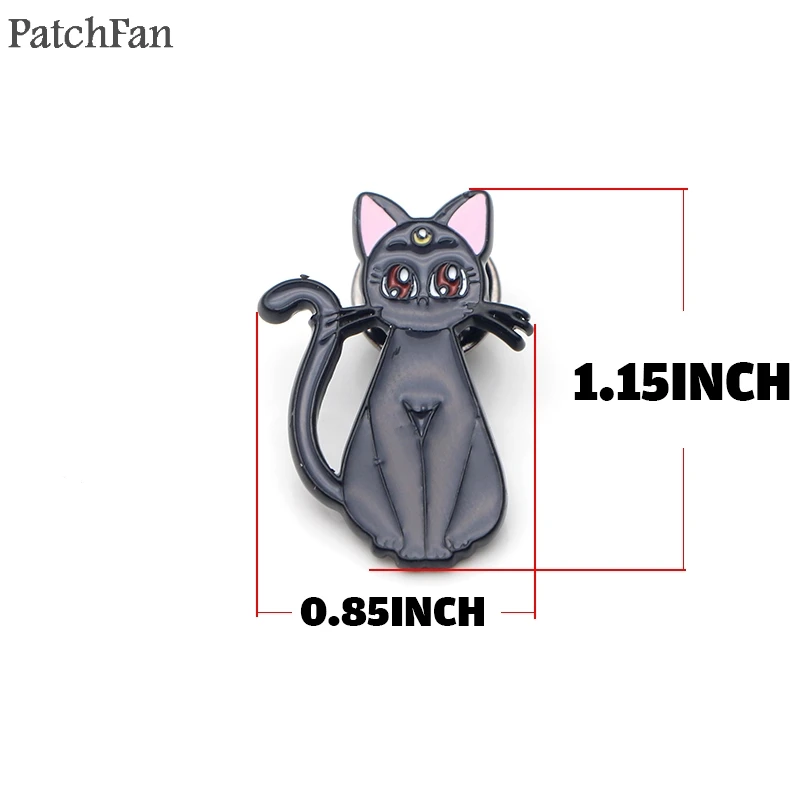 Patchfan Сейлор Мун кошкой луной мультфильм цинка галстук забавные шпильки рюкзак