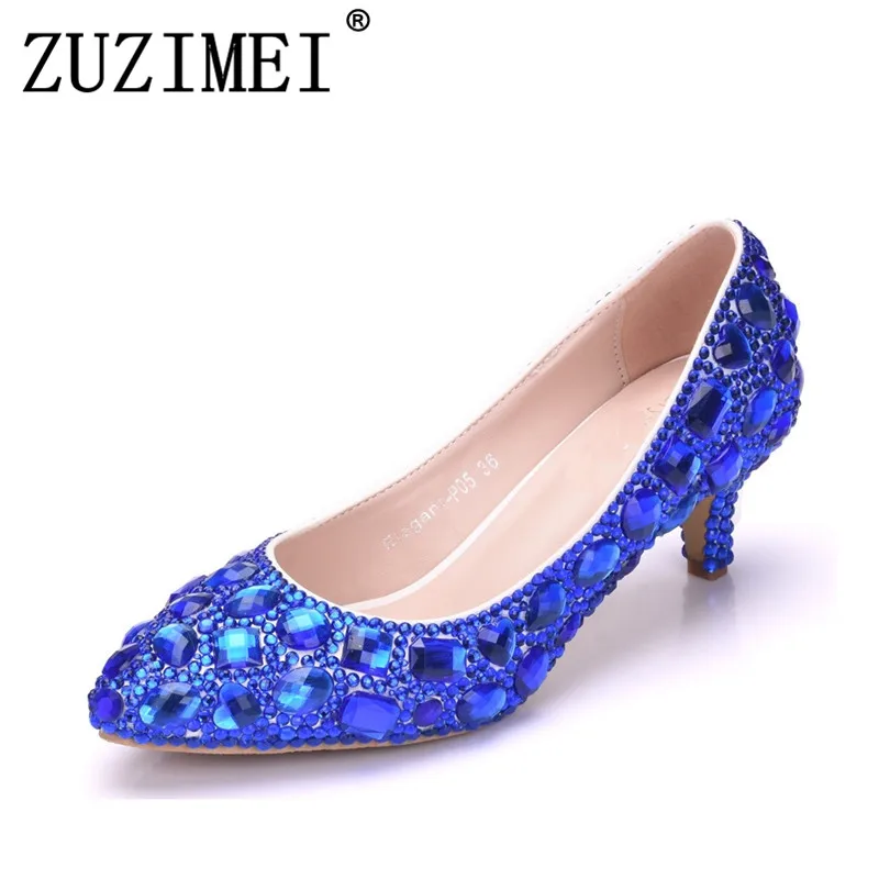 

Women Shoes Pumps Handmade Female Noble Diamond Wedding Shoes Sexy Women's High Heels Dress Shoes 5CM