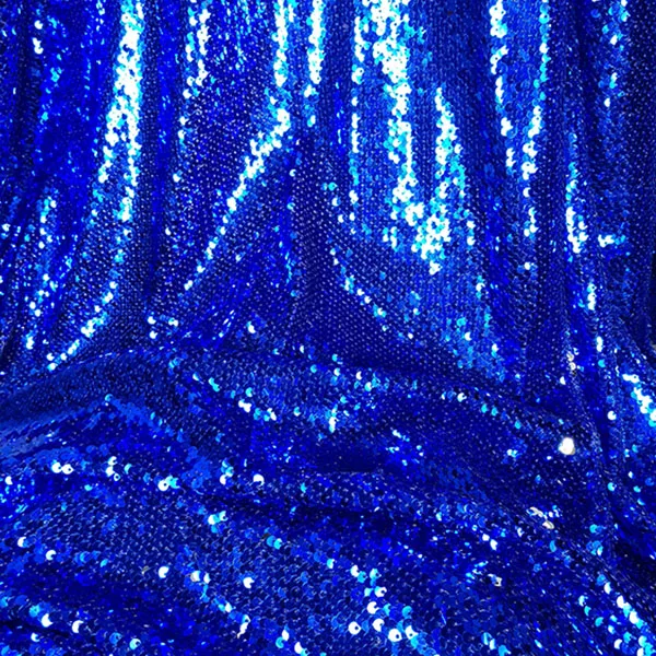 

5mm Sequin Sequel Sapphire Blue Fish Scale Film Silvery Cloth Evening Dress Photography Background Stage Fashion Clothing Fabric