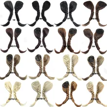 4 шт./лот, плетеные волосы, накладные волосы для невесты, косая бахрома, челка, хвосты, заколки для волос, для укладки, 19 цветов, avai