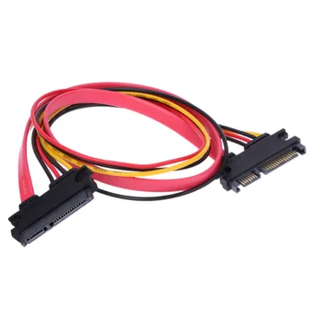 

NEW 45cm SATA 22 Pin Male To Female Sata Extension Cable ATA Drive To Standard Internal Power Connector