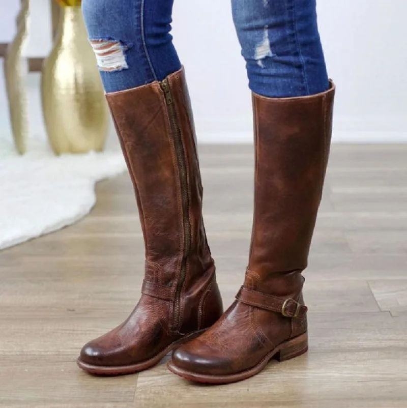 Zapatos Mujer Women Shoes Winter Faux Leather Knee High Boots Zapatos Mujer Women Shoes Winter Faux Leather Knee High Boots