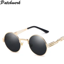 Роскошные Металлические Круглые женские солнцезащитные очки солнцезащитное покрытие под старину винтажные очки, ретро солнцезащитные очки UV400