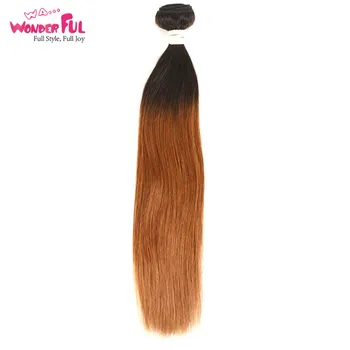 

Ombre Brazilian Hair Straight Two Tone Human Hair Weave Bundles Deal 1 Piece Weft Extensions #1B/27/30/99J