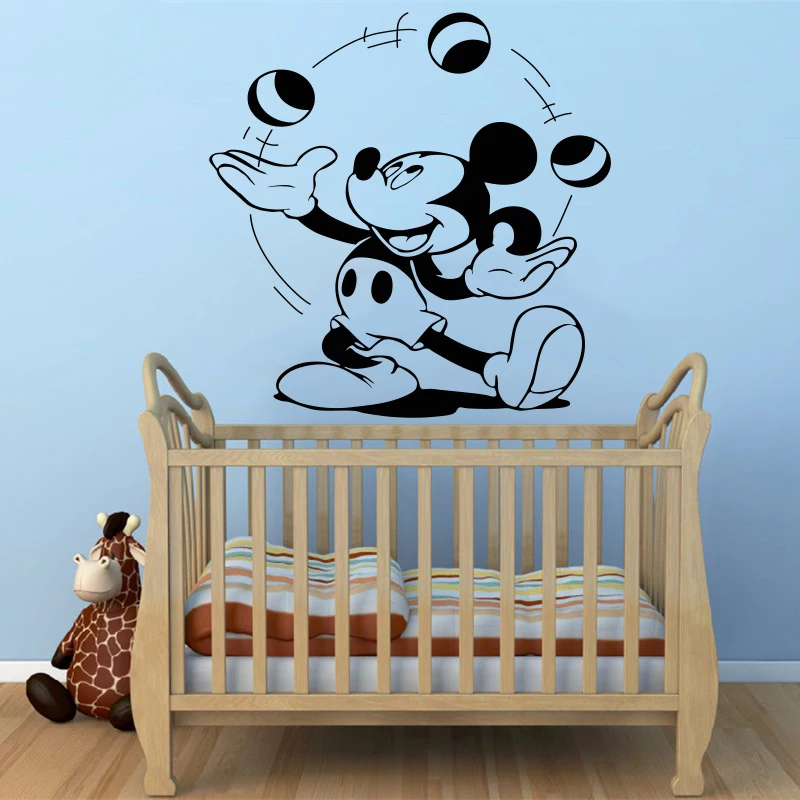 Kreative Nette Mickey Mouse Jonglieren Benutzerdefinierte Kinder Name Baby Wandaufkleber Fur Kinderzimmer Dekoration Wandaufkleber T141 Wandaufkleber Aliexpress