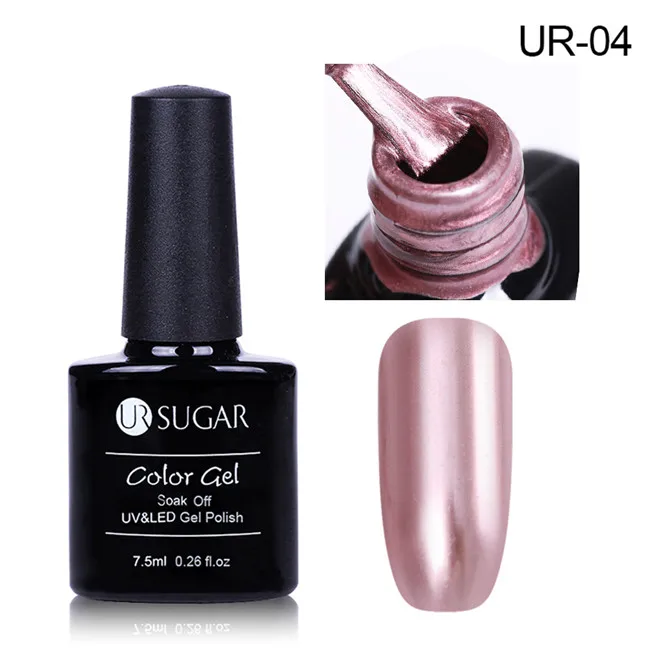 Ur Sugar 7,5 мл металлический зеркальный гель замачиваемый лак для ногтей супер Сияющий зеркальный гель для маникюра Лак для ногтей - Цвет: UR 04
