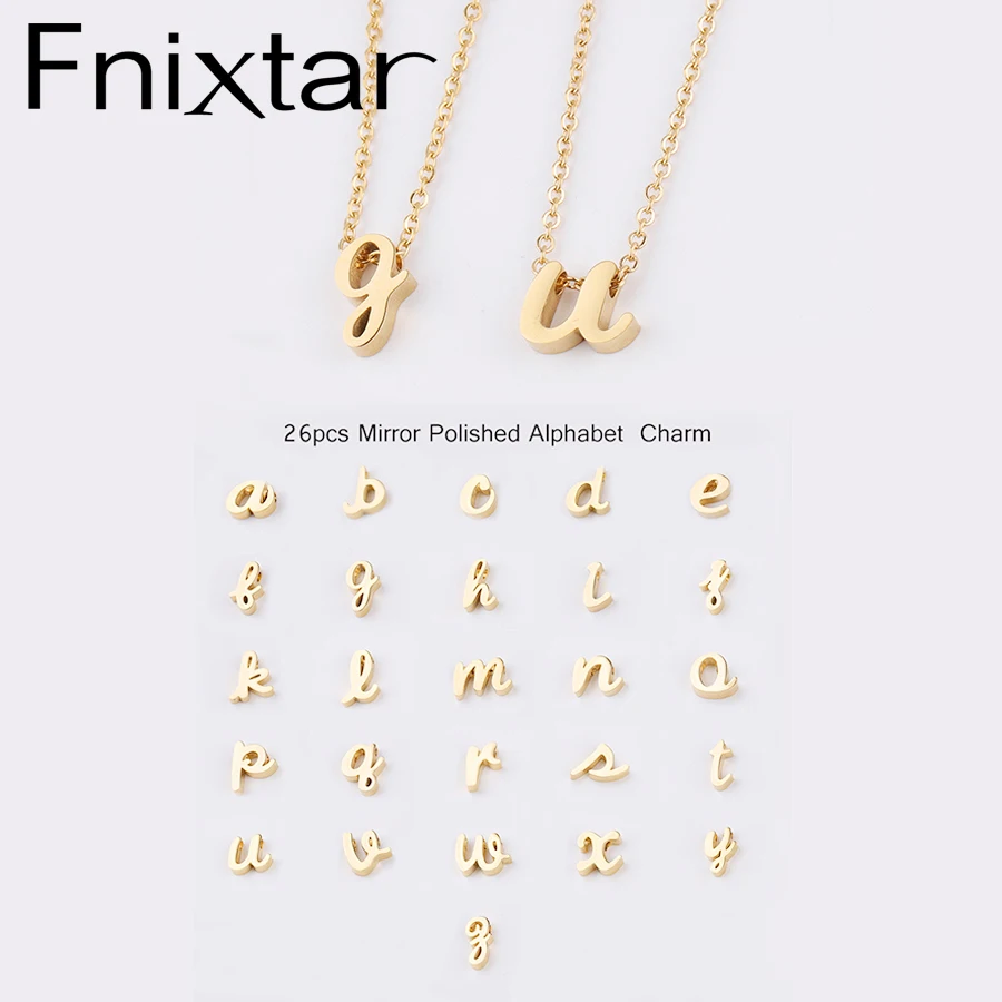 

Fnixtar Stainless Steel Mirror Polished Initial Necklace Steel Gold Letter Necklace Initials Name Necklaces 45cm 10piece/lot