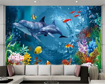 

beibehang Custom 3d wallpaper fantasy personality underwater world 3D stereo TV background wall interior wall paper papier peint