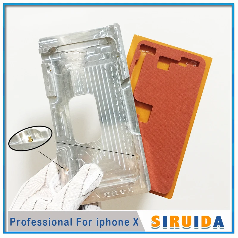 

Mold For iPhone X LCD Outer Glass Screen Laminating UV Glue Positioning Alignment Metal Mould + Mat / No hurt the screen