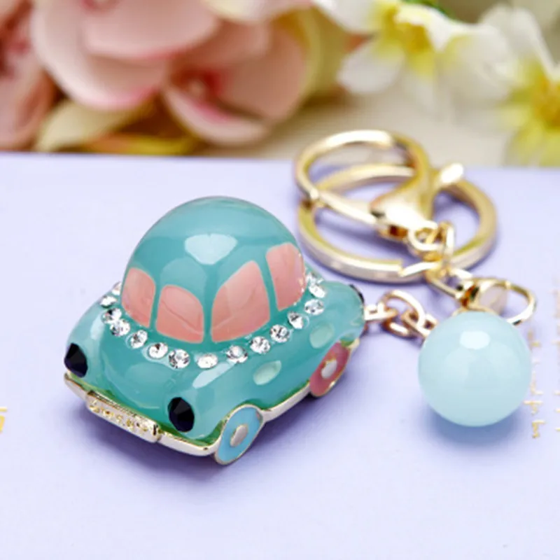 

Fancy&Fantasy Crystal Car Model Keychain Rhinestones Cute Beetle Key Ring Creative Gift Accessories Pendant Trinkets Key Holder