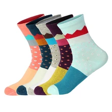 Женские носки 5 пара/упак женские хлопок милые женские носки мультфильмов весенние повседневные забавные длинные носки женские