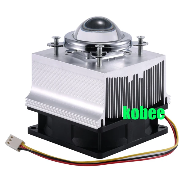 Алюминиевый радиатор охлаждения вентилятор 20-100 Вт Светодиодный радиатор 60-90degree 44 мм объектив+ отражатель кронштейн DC12V 1.25A светодиодный драйвер